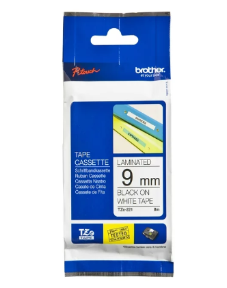brother05.png TZe221 9MM BROTHER TAPE B/W - Image 1